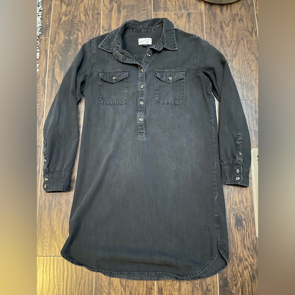 Black denim shirt dress